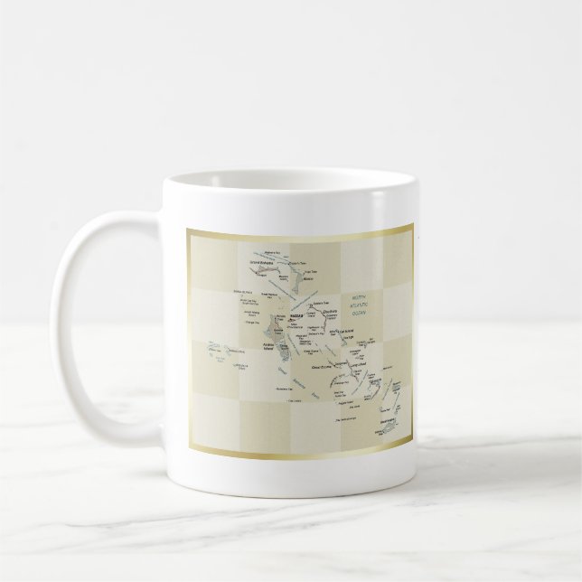 Caneca De Café Bandeira das Baamas + Mug de Mapa (Esquerda)