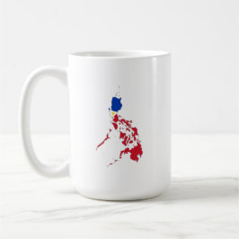 Caneca De Café bandeira das Filipinas no mapa
