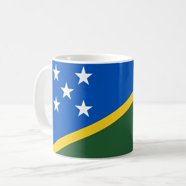 Caneca De Café Bandeira das Ilhas Salomão (Frente Esquerda)