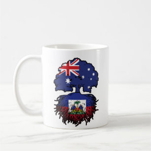Caneca De Café Bandeira das Raízes da Árvore Australiana do Haiti