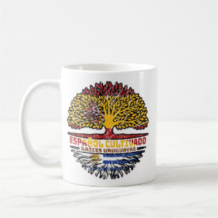 Caneca De Café Bandeira das Raízes da Árvore Espanhola da Espanha