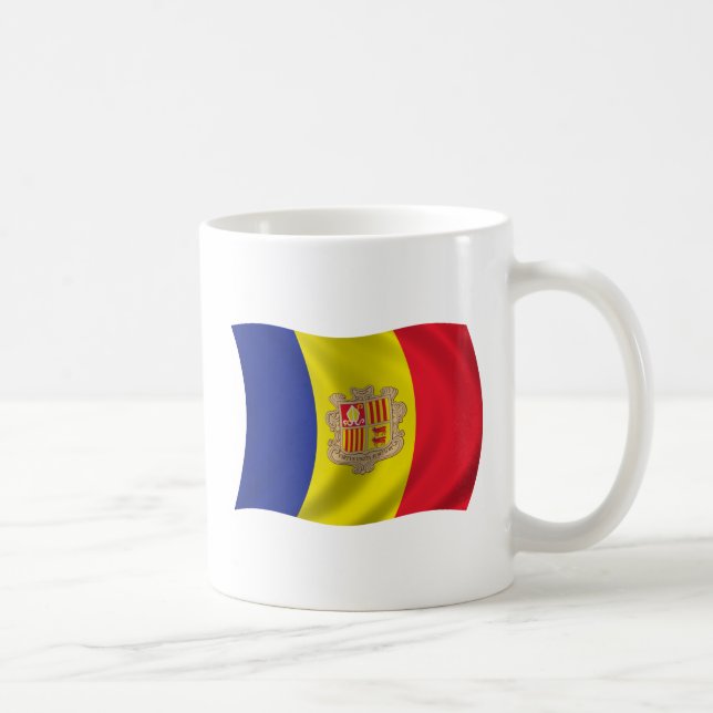 Caneca De Café Bandeira de Andorra (Direita)