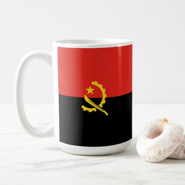 Caneca De Café Bandeira de Angola (Com Donut)
