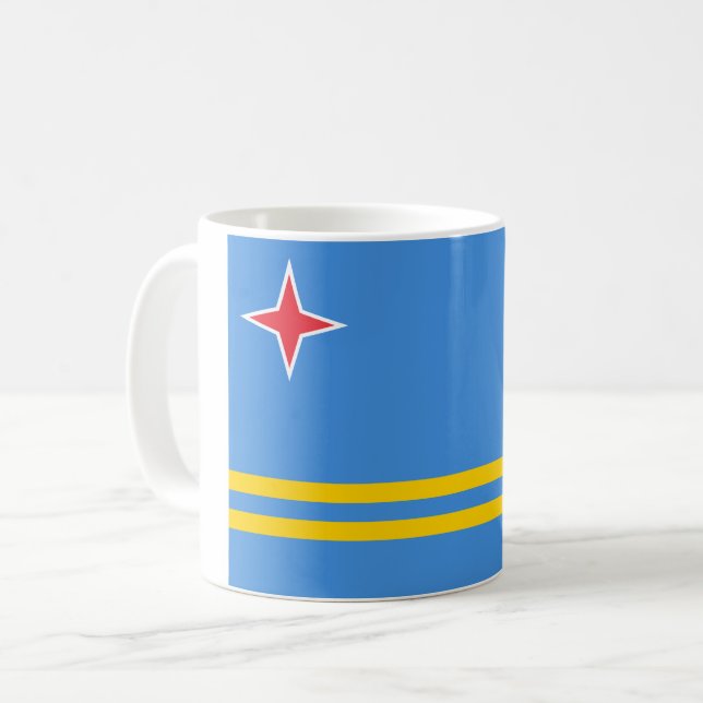 Caneca De Café Bandeira de Aruba (Frente Esquerda)