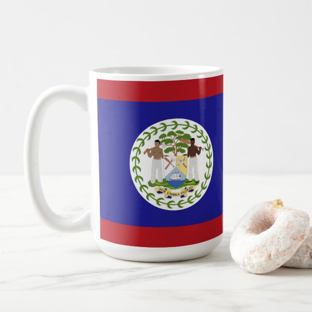 Caneca De Café bandeira de Belize (Com Donut)