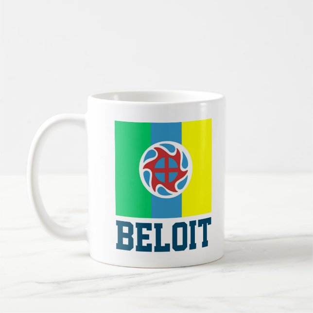 Caneca De Café Bandeira de Beloit, Wisconsin Coffee Mug (Esquerda)