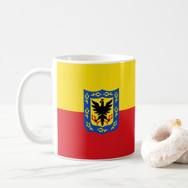 Caneca De Café Bandeira de Bogotá, Colômbia Café Mug (Com Donut)