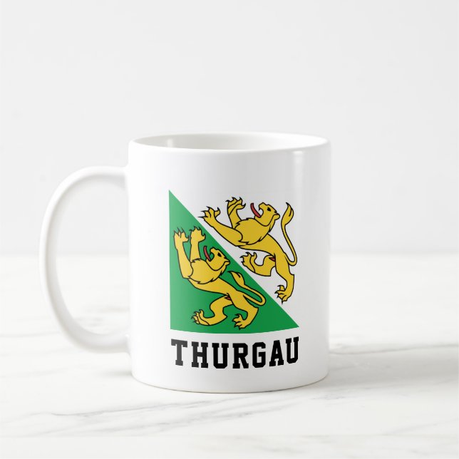 Caneca De Café Bandeira de Canton Thurgau, Suiça (Esquerda)