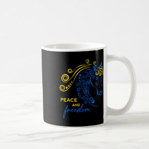 Caneca De Café Bandeira de Cavalo Ucraniano Paz e Liberdade Ucrân