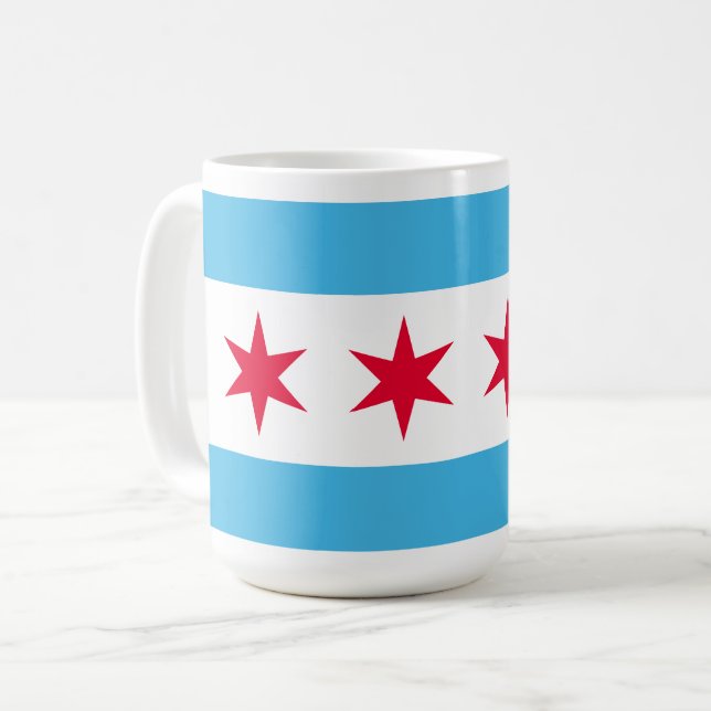 Caneca De Café Bandeira de Chicago (Frente Esquerda)