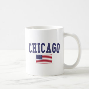 Caneca De Café Bandeira de Chicago EUA