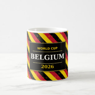 Caneca De Café Bandeira de cores do fã de futebol da Bélgica padr