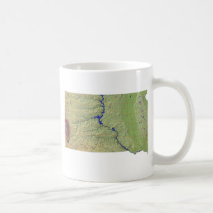 Caneca De Café Bandeira de Dacotan do Sul + Mug de Mapa