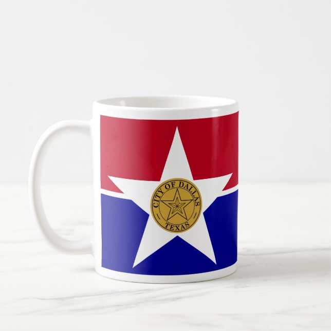 Caneca De Café Bandeira de Dallas, Texas Coffee Mug (Esquerda)