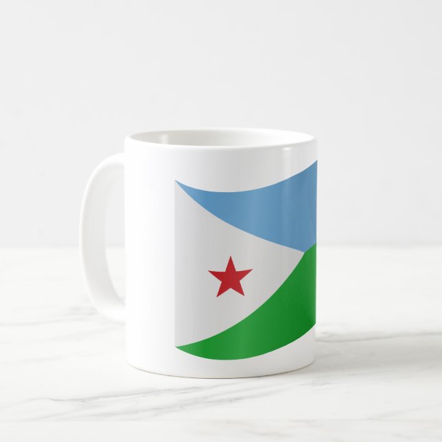 Caneca De Café Bandeira de Djibouti (Frente Esquerda)