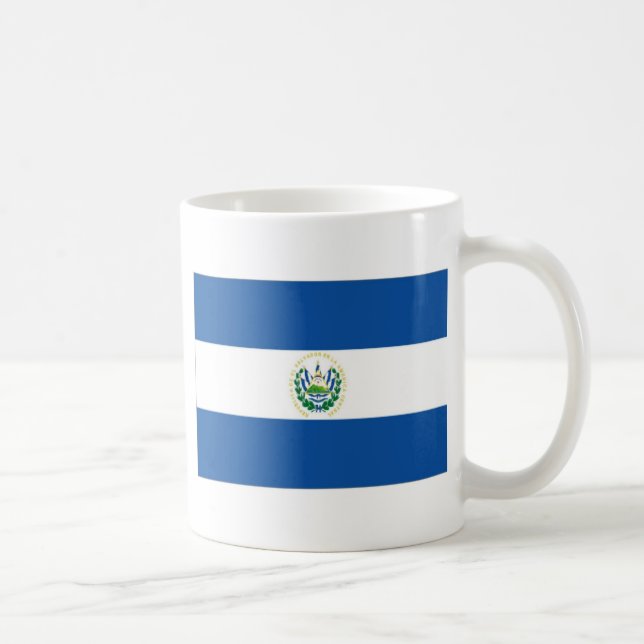 Caneca De Café Bandeira de El Salvador (Direita)