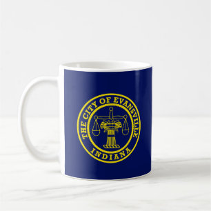 Caneca De Café Bandeira de Evansville, Indiana Coffee Mug
