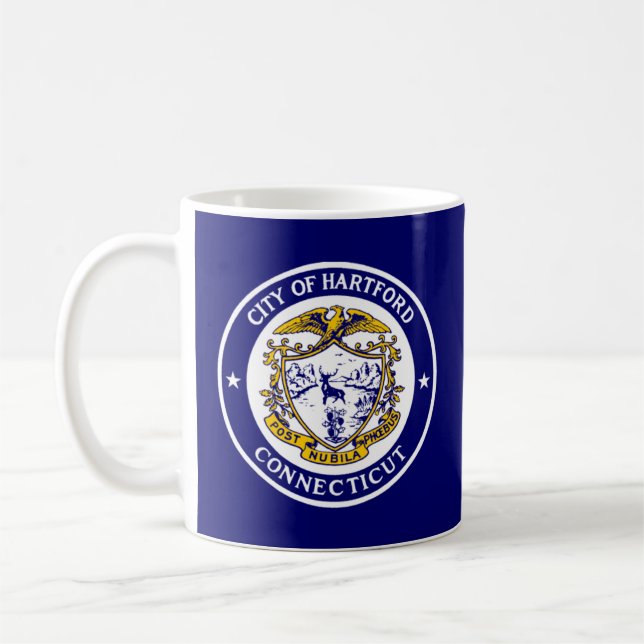 Caneca De Café Bandeira de Hartford, Connecticut (Esquerda)