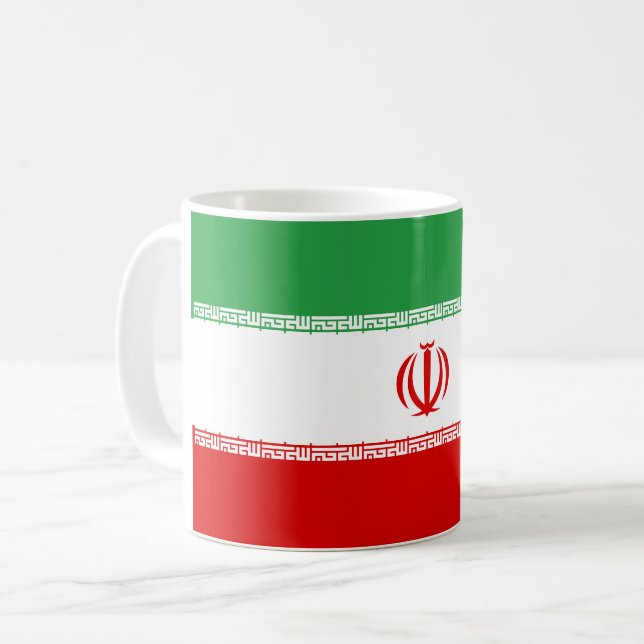 Caneca De Café Bandeira de Irã (iraniano) (Frente Esquerda)