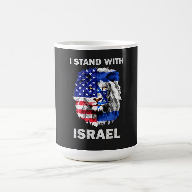 Caneca De Café Bandeira de Israel e EUA Leão _ Eu Estou com Israe (Centro)