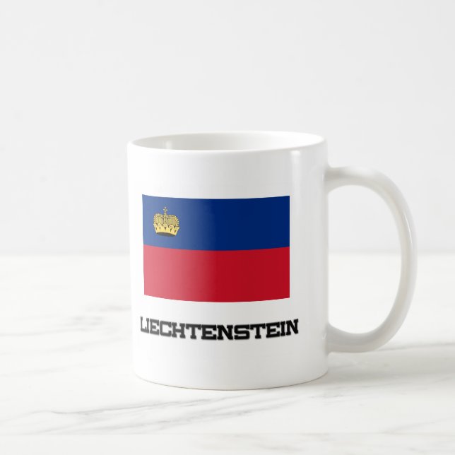 Caneca De Café Bandeira de Liechtenstein (Direita)