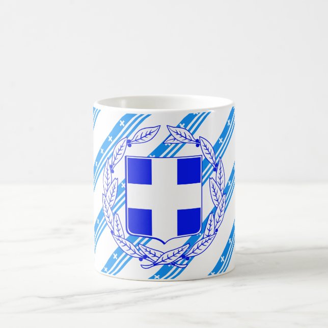 Caneca De Café Bandeira de listras gregas (Centro)