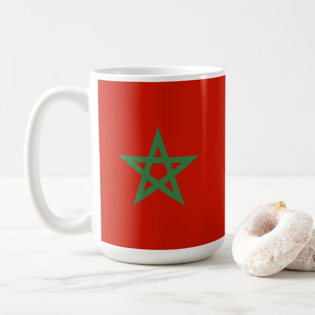 Caneca De Café Bandeira de Marrocos (Com Donut)