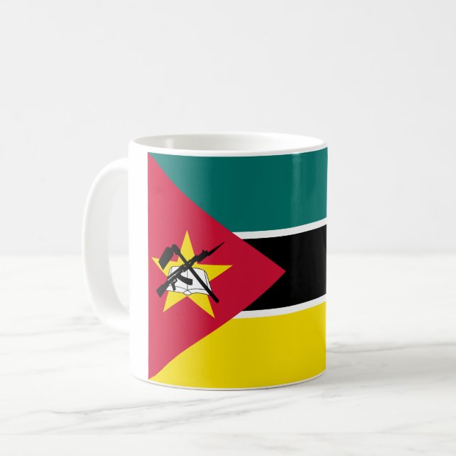Caneca De Café Bandeira de Moçambique (Frente Esquerda)