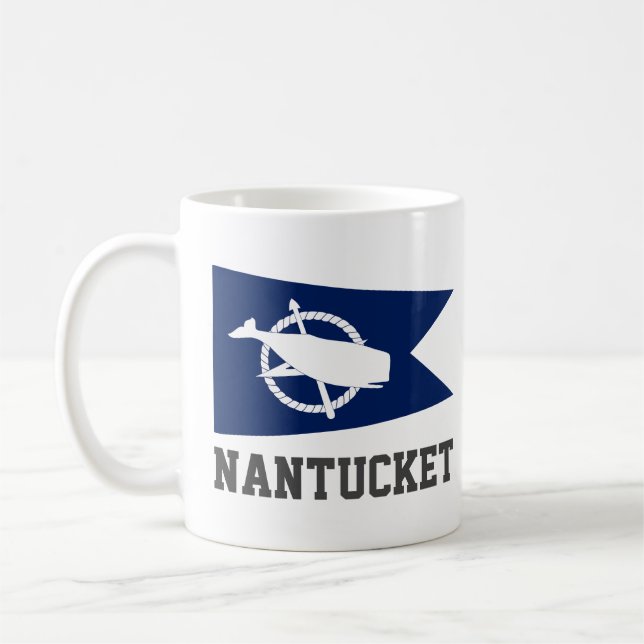 Caneca De Café Bandeira de Nantucket, Massachusetts (Esquerda)