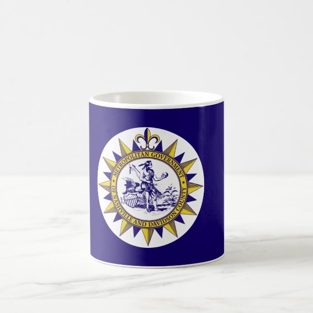 Caneca De Café Bandeira de Nashville, Tennessee Coffee Mug (Centro)