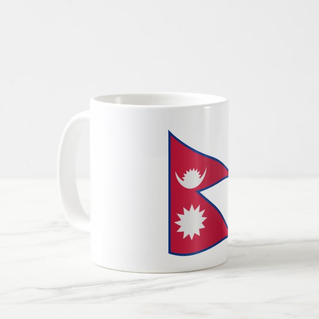 Caneca De Café Bandeira de Nepal (Frente Esquerda)