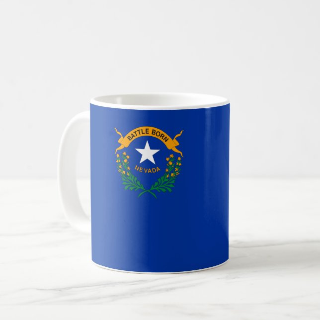 Caneca De Café Bandeira de Nevada (Frente Esquerda)