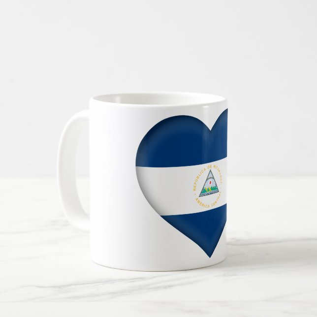 Caneca De Café Bandeira de Nicarágua (Frente Esquerda)