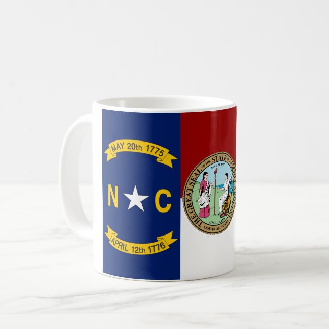 Caneca De Café Bandeira de North Carolina (Frente Esquerda)