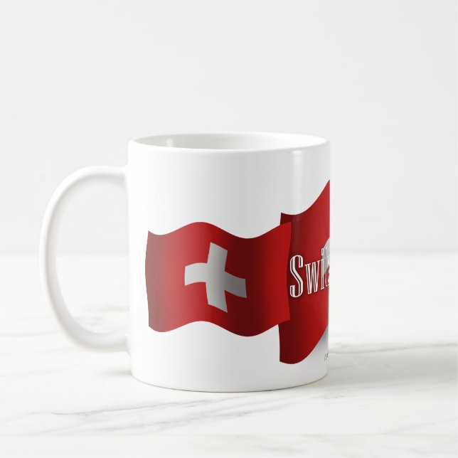 Caneca De Café Bandeira de ondulação da suiça (Esquerda)