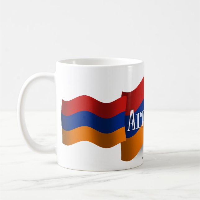 Caneca De Café Bandeira de ondulação de Arménia (Esquerda)