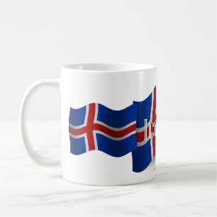 Caneca De Café Bandeira de ondulação de Islândia