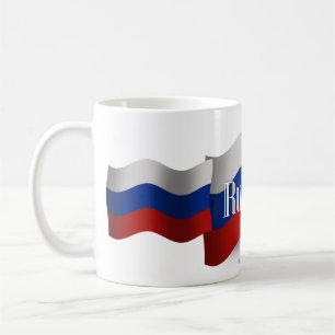 Caneca De Café Bandeira de ondulação de Rússia