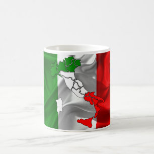 Caneca De Café Bandeira de ondulação italiana
