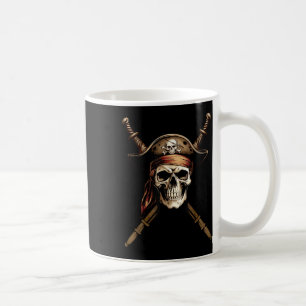 Caneca De Café Bandeira de Pirata Capitão de Barco Caveira Ossos