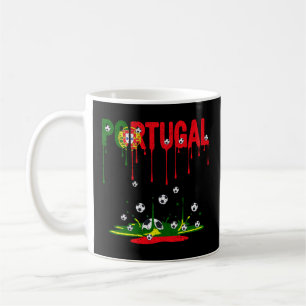 Caneca De Café Bandeira de Portugal em Football Dripping