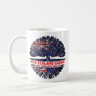 Caneca De Café Bandeira de Raízes de Kiwi, neozelandesa
