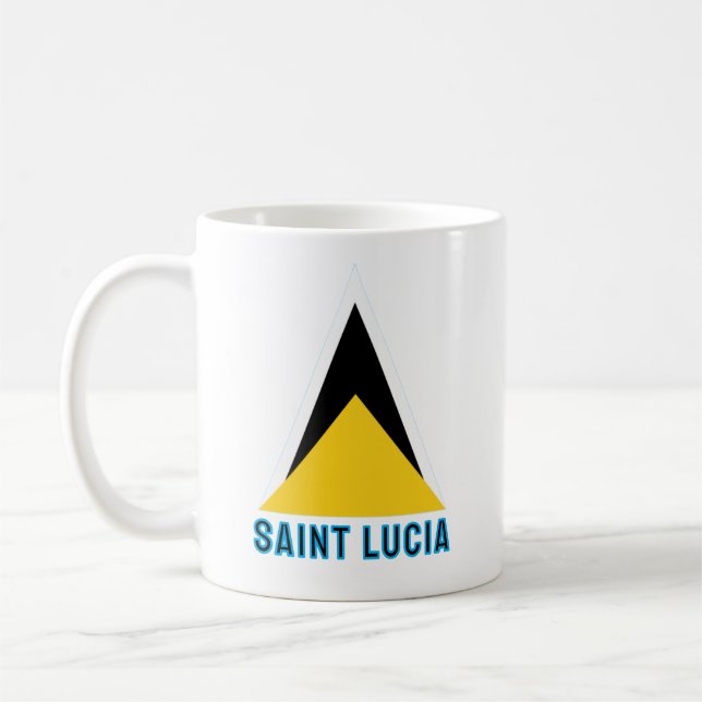Caneca De Café Bandeira de Santa Lúcia (Esquerda)
