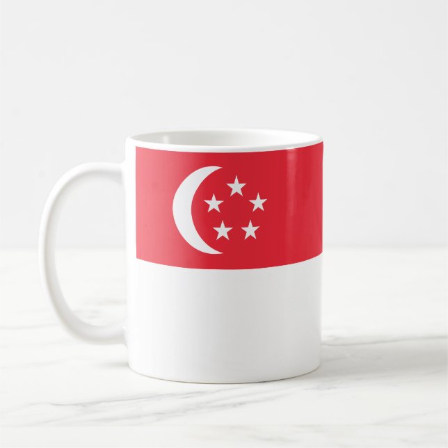 Caneca De Café Bandeira de Singapura (Esquerda)