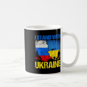 Caneca De Café Bandeira de Soldado de Apoio Eu Fico Com a Ucrânia