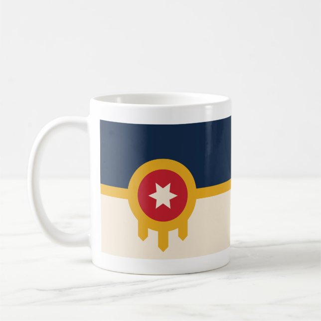 Caneca De Café Bandeira de Tulsa, Oklahoma (Esquerda)