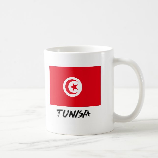 Caneca De Café Bandeira de Tunísia (Direita)