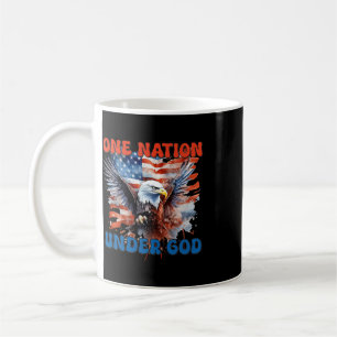 Caneca De Café Bandeira de Uma Nação Sob Deus 4 de Julho Patrióti