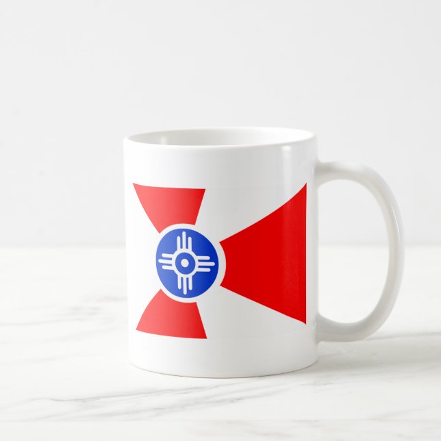 Caneca De Café Bandeira de Wichita Kansas (Direita)