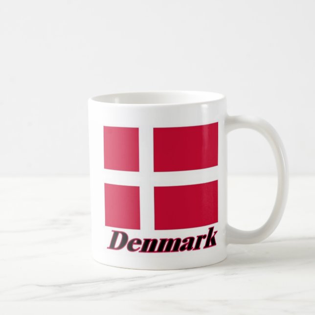 Caneca De Café Bandeira dinamarquesa e nome (Direita)